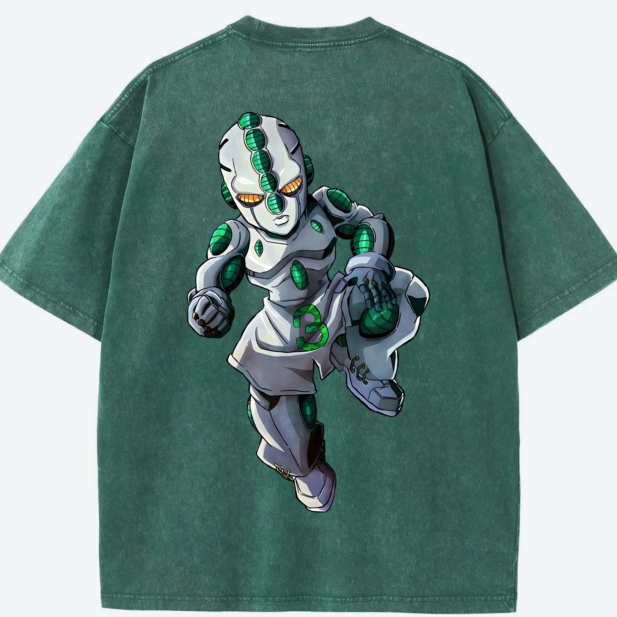 （画像用） ジョジョの奇妙な冒険 広瀨康一 JoJo's Bizarre Adventure Hirose Koichi 綿100% ヴィンテージ風 半袖Tシャツ（背面プリント）
